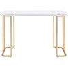 Royal Hampton Writing Desk with Metal Curved Sled Base and Floor Protectors, White - 2 of 4