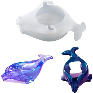 JDICTION Self-Draining Dolphin Soap Holder Silicone Mold, Epoxy Resin Casting Mold for Bathroom Decor, DIY Soap Dish Tray - 1 of 4