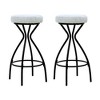 SKRAN Modern Backless Bar Stools Set of 2 with footrest, 30" Round Upholstered Counter Stools with Velvet Upholstered and Metal Frame - 3 of 4