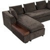 Merax L-Shaped Modern Chenille Fabric Sectional Sofa with Wooden Storage Compartment and Throw Pillows - 4 of 4