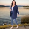 Agnes Orinda Women's Plus Size Long Sleeve Open Front Lightweight High Low Hem Draped Cover Cardigan - 3 of 4