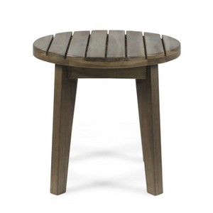 Dexmalle Outdoor 16" Acacia Wood Side Table - 1 of 4