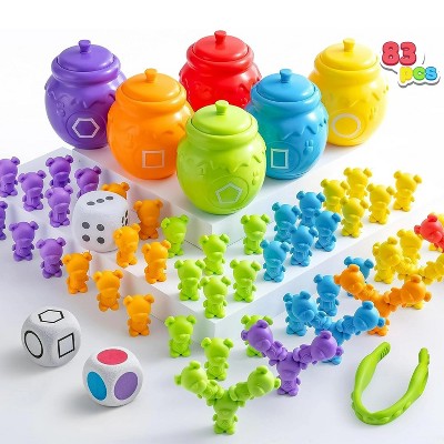 Joyfy 83Pcs Rainbow Counting Bears, STEM Educational Toys, Montessori Learning Toy for Toddlers, Birthday & Easter Gift for Boy & Girls Aged 3+