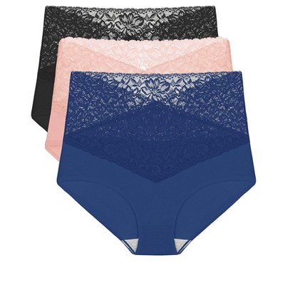 Agnes Orinda Women's 3 Pack Underwear Soft Full Breathable Lace Panties