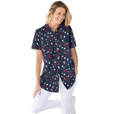 Woman Within Petite Perfect Short Sleeve Shirt
