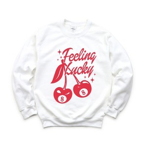 Simply Sage Market Women's Graphic Sweatshirt Feeling Lucky Cherries - 1 of 4