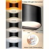 DORESshop Modern Black Half-Arc Wall Sconce with 5CCT Adjustable Color Temperature and Dimmable Feature for Corridor Staircase Living Room Bedroom - 4 of 4