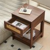 GDFStudio Maria 21.65"H Wood and Rattan Nightstand with Drawer and Shelf - 3 of 4