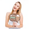 Big Dot of Happiness Funny But First, Coffee - Cafe Themed Party Photo Booth Props Kit - 10 Piece - 2 of 4