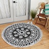 Design Imports Black Floral Outdoor Rug 5 Ft Round - 3 of 4