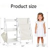 Vynxaria Bookshelf Series 24 in. Wide White Metal 3-Shelf Kids Bookcase with Extra Pocket and Side Pockets - 4 of 4
