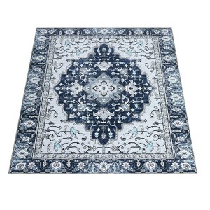 COZONY Washable Vintage Floral Rug, Non-Slip Low Pile Area Carpet for Multiple Home Spaces - 1 of 4