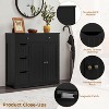 Yaheetech Wooden Bathroom Storage Cabinet Floor Cabinet with Adjustable Shelf, Black - 4 of 4