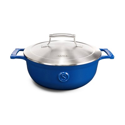 Saveur Selects Voyage Series 4.5qt Enameled Cast Iron Braiser with Stainless Steel Lid