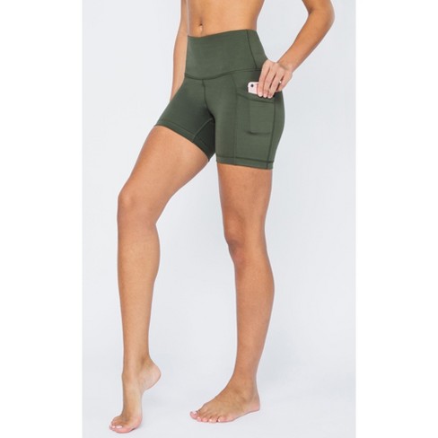 Yogalicious Womens Lux Polygiene Tribeca 5 High Waist Side Pocket Bike  Short - Forest Night - Small : Target