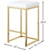 Meridian Furniture,Nicola White Vegan Leather Stool, Set of 2 - 4 of 4