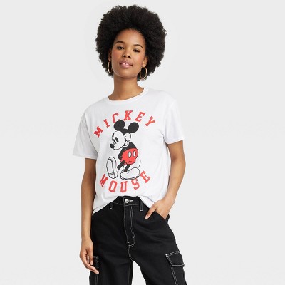 Women's Disney Mickey Mouse Short Sleeve Graphic T-shirt - White : Target