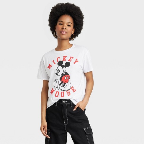 Women's Disney Mickey Mouse Short Sleeve Graphic T-shirt - White