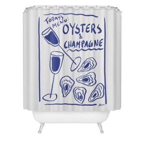 Deny Designs Athenes Atelier Oysters and Champagne Coastal Shower Curtain Blue - 1 of 3