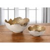 HomeRoots Set of Two Gold And Silver Aluminum Decorative Bowls - 2 of 4