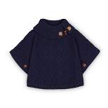 Hope & Henry Girls' Organic Cotton Mock Neck Sweater Cape, Infant
