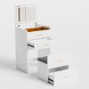 FONTOI 3 in 1 Vanity Table with Plip Top Mirror, Dressing Table with Visible Desktop for Bedroom, White, 15.7"*48.9"*23.6" - 2 of 4