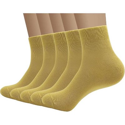 SERISIMPLE Men Viscose Bamboo Quarter Thin Ankle High Breathable Comfort Cool Soft Quarter Ankle Socks Grey Large 5 Pairs