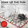 LunaLulinlk Dish Drying Mats, Mickey & Minnie Print Red Mesh Back, Ultra Absorbent 16” x 18” Counter Drying Mat, 2 Count - 3 of 4