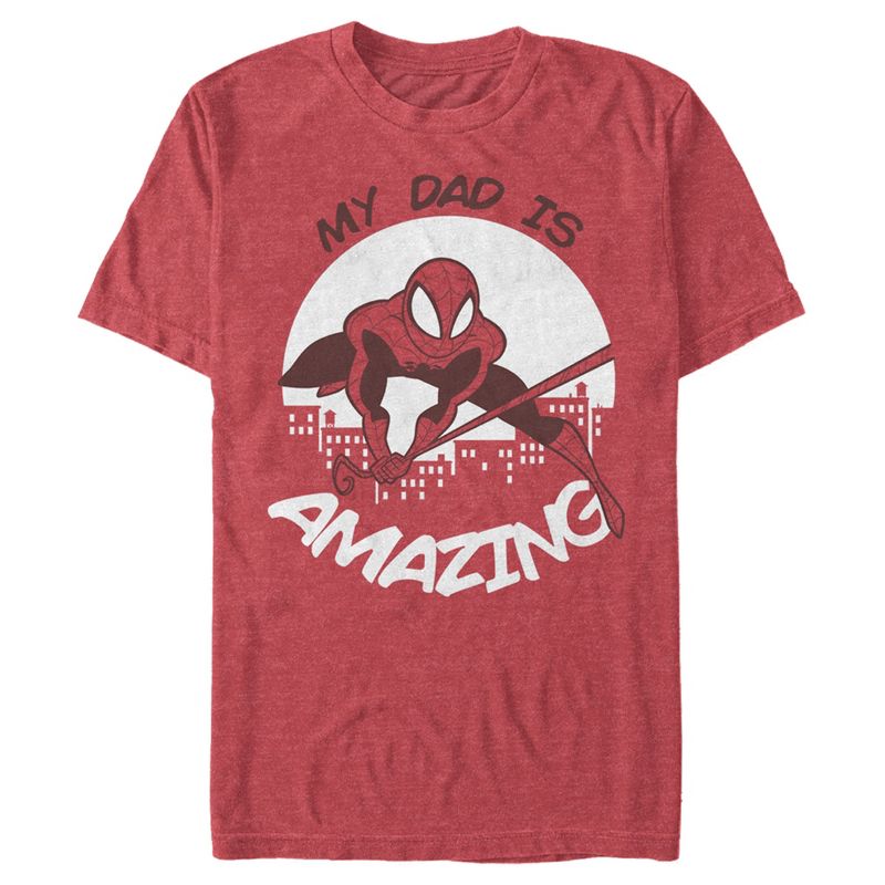 Men's Marvel My Dad is Amazing Cartoon Spider-Man T-Shirt, 1 of 6