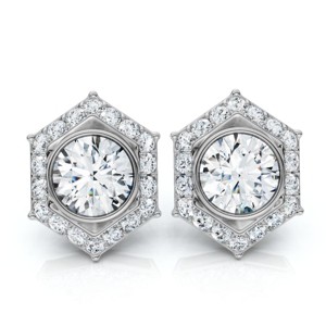 Pompeii3 2 1/2Ct Sally Diamond Earrings 14k Gold Lab Created - 1 of 3