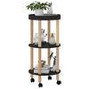 vidaXL 3-tier Trolley Black 15 in.x15 in.x32.3 in. Engineered Wood&Solid Wood Pine - 3 of 4