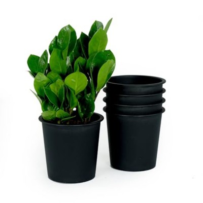 VisioGear 5PCS Round Nursery Plant Pot, 7.9" Width Garden Pots with Drainage Hole, Black, 7.9"*7.9"*6.7"