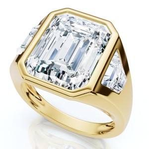 Pompeii3 Certified Men's 7Ct Anniversary Pinky Ring 14k Gold or Platinum Lab Created - 1 of 4