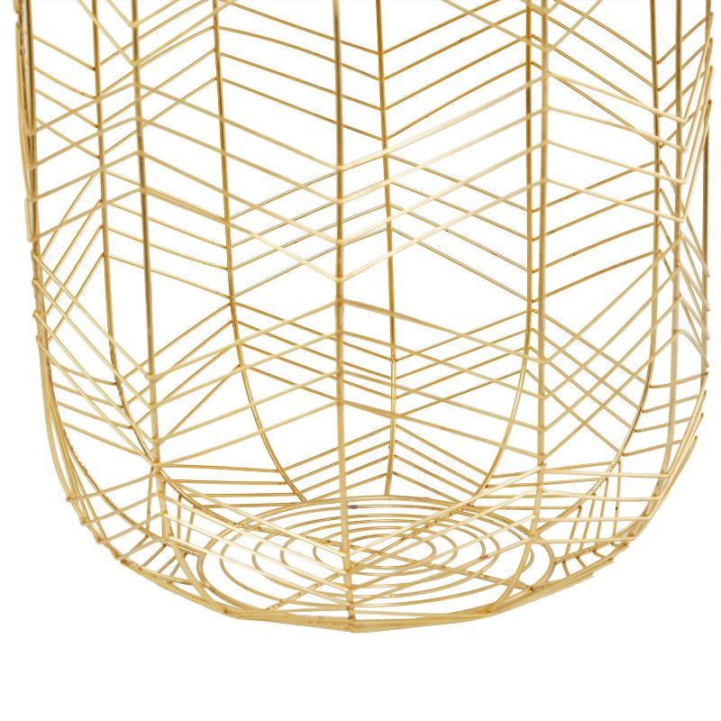 Set of 3 Metal Storage Baskets Gold - Olivia &#38; May, 3 of 6