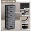 Sorbus Narrow 6 Drawers Nightstand with Steel Frame, Wood Top, Easy Pull Fabric Bins for Home, Bedroom, Office & Dorm - 3 of 4