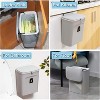 EBF Home 2.4 Gallon Kitchen/Bathroom Compost Bin for Countertop, Hanging Trash Can with Lid for Bathroom/Bedroom/Camping, Mountable Compost Bucket - 2 of 4