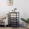 HOMCOM Dresser Storage Drawers with 6 Plastic Bins and Steel Frame, Crafting Bins for Living Room, Bedroom - image 2 of 4