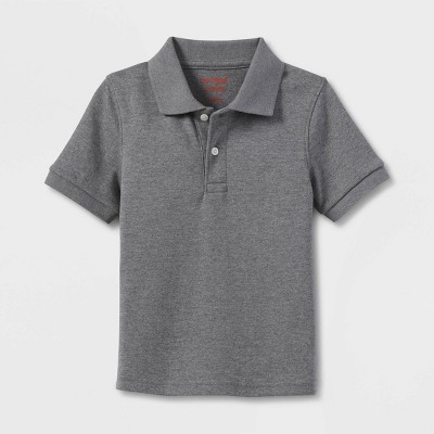 Toddler Boys' Short Sleeve Interlock Uniform Polo Shirt - Cat & Jack™ Gray 5T
