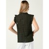 Allegra K Women's Summer Cute Polka Dots V Neck Ruffle Sleeve Dressy Casual Flowy Chiffon Tops - 3 of 4