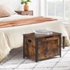 Whizmax Storage Chest, Wooden Storage Bench, Entryway Shoes Bench with 2 Safety Hinges, Retro Storage Trunk for Living Room, Bedroom, Brown - 3 of 4