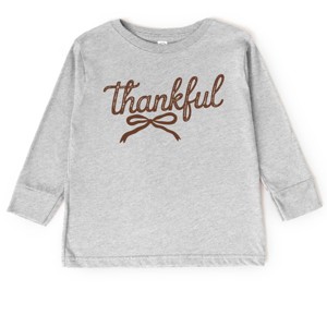 Thankful Coquette Distressed - Toddler Long Sleeve Graphic Tee and Youth Long Sleeve Graphic T-Shirt - 1 of 3