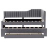 CAVINAS Twin/Full Size Solid Wood Upholstered Daybed Bed Frame with Trundle & 3 Storage Drawers,No Box Spring Needed - 4 of 4