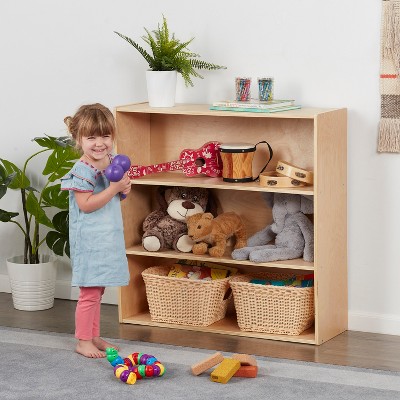 Natural Birch 3-Shelf Kids Storage Cabinet