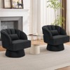 Modern Swivel Barrel Accent Chair, 360 Degree Velvet Upholstered Armchair with Striped Backrest & Plush Padding - 4 of 4