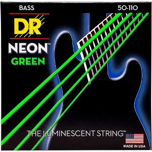 DR Strings Hi-Def NEON Green Coated 4-String Bass Strings Heavy (50-110) - 1 of 4