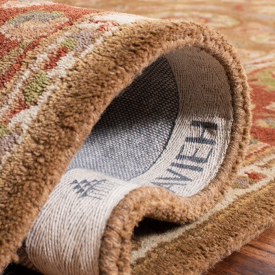 Heritage Beige and Rust Hand-Tufted Wool Round Area Rug