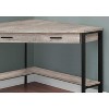 Monarch Specialties Computer Desk Home Office Corner Storage Drawers 42InchL Work Laptop Metal Laminate Beige Black Contemporary Modern - 3 of 4