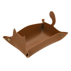 Unique Bargains Foldable Desk Organizing Key Coin Cat Design Jewelry Storage Tray 7.7" x 5.1" x 4" - 1 of 4