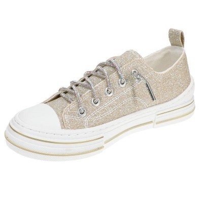 Женские кроссовки Very G Womens Aman Glitter 2 Lace Up Canvas Sneaker, Gold (9.5) — фото 2