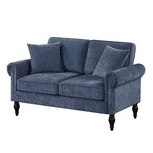 Evok Contemporary Chenille Upholstered Loveseat - miBasics - 1 of 4